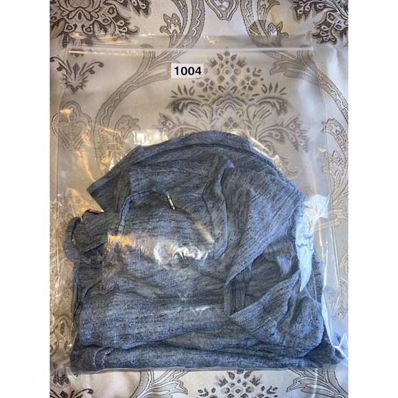 Juicy Couture Womens Size Large Short Sleeve Lace Up Faux Wrap Burnout Top Blue - Picture 10 of 10